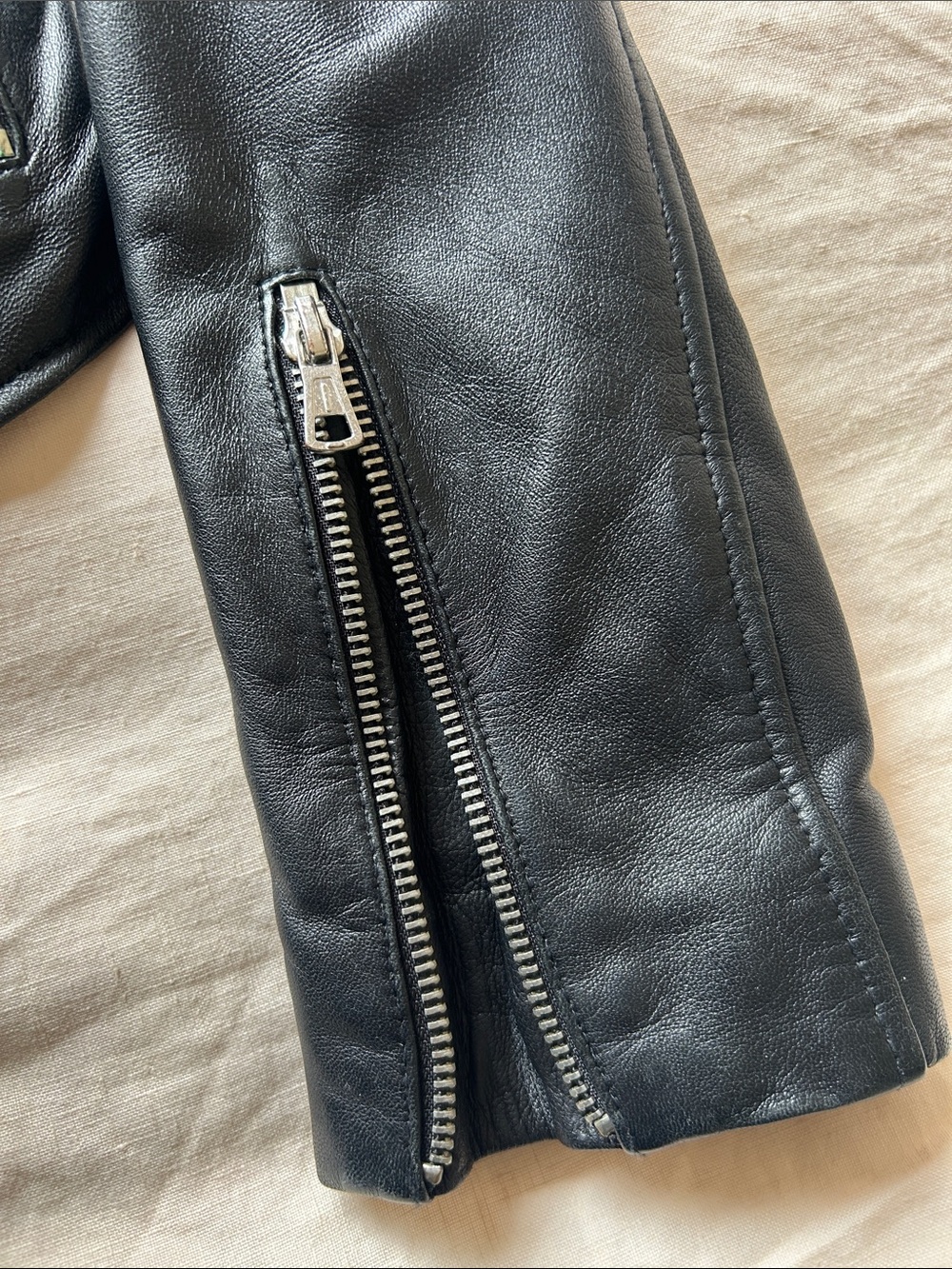 Zara Real Black Leather Moto Jacket - Picture 4 of 6